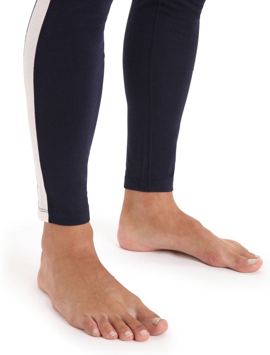 Midnight Navy / Snow Icebreaker Merino 200 Sonebula Thermal Men's Leggings | AU 1128YXFU